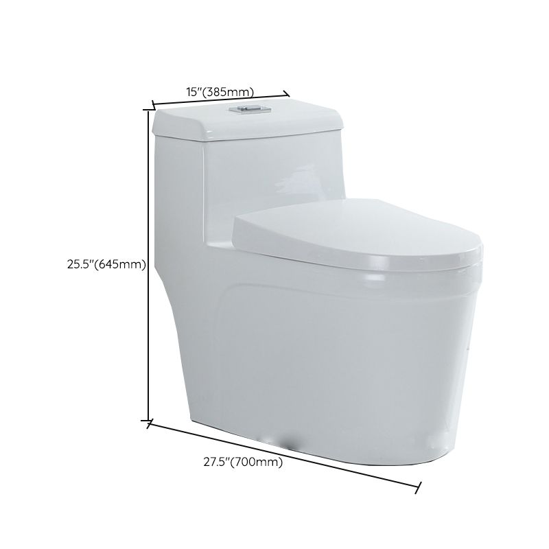 Traditional Ceramic Flush Toilet 1-Piece Toilet Bowl for Bathroom