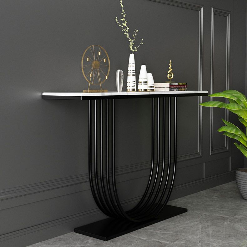 Glam Marble Console Table Rectangle Console Accent Table for Hall
