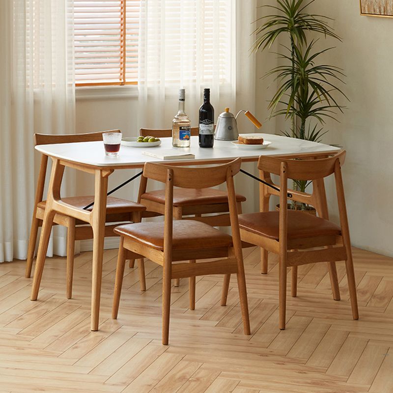 Modern Dining Table Set 1/3/4/5 Pieces with Wood Base Kitchen Furniture Set