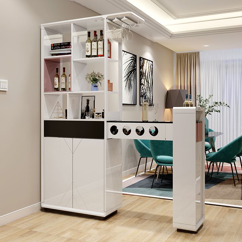 Contemporary Style 1/2 Pieces Wood Rectangular Bar Table Set for Dining Room