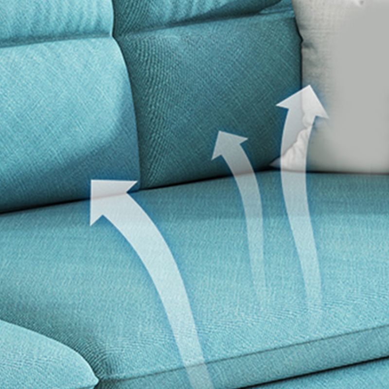 4-Seater Square Arm Sofa 92.1"/106.3" Wide Cushions Extra Long Slipcovered Sofa