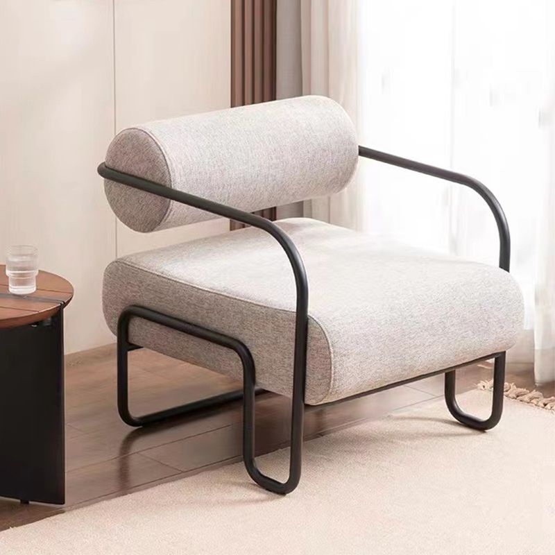 Industrial Style 26"Wide Fixed Back Metal Base Sponge Arm Chair