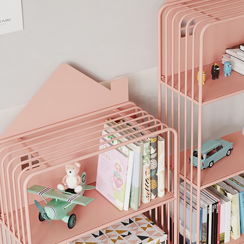 Scandinavian Open Back Bookshelf Freestanding Metal Book Shelf with Storage Space