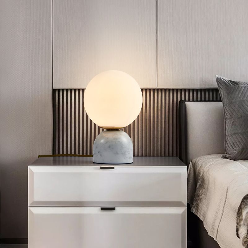 Modern Style Geometric Night Table Lamps Glass 1 Light Table Lamp