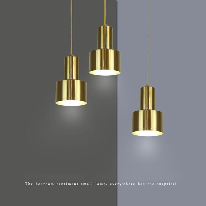 Lampe à suspension en fer électroplate dans le pendentif simple cylindroid moderne de style luxueux