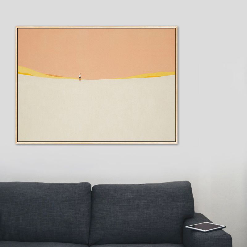 Décoration murale nordique avec paysage abstrait aux couleurs douces, illustration pour chambre de garçon