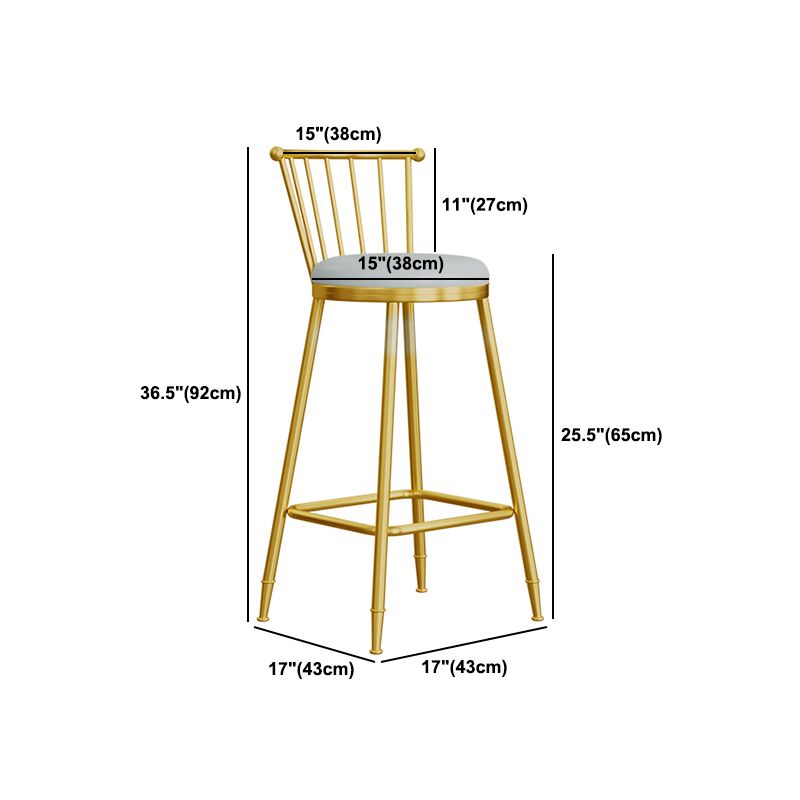 Scandinavian Round Counter Stool Footrest Indoor Bar and Counter Stool with Gold Base