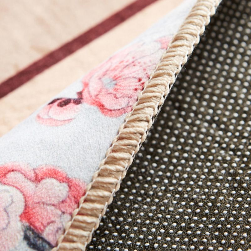 Elegant Multicolor Asian Carpet Polyester Antique Print Indoor Rug Stain Resistant Rug for Home Decor