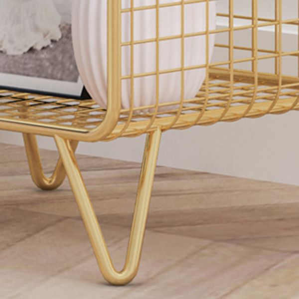 Glam Closed Back Bookcase Metal Standard Bookshelf with Shelves