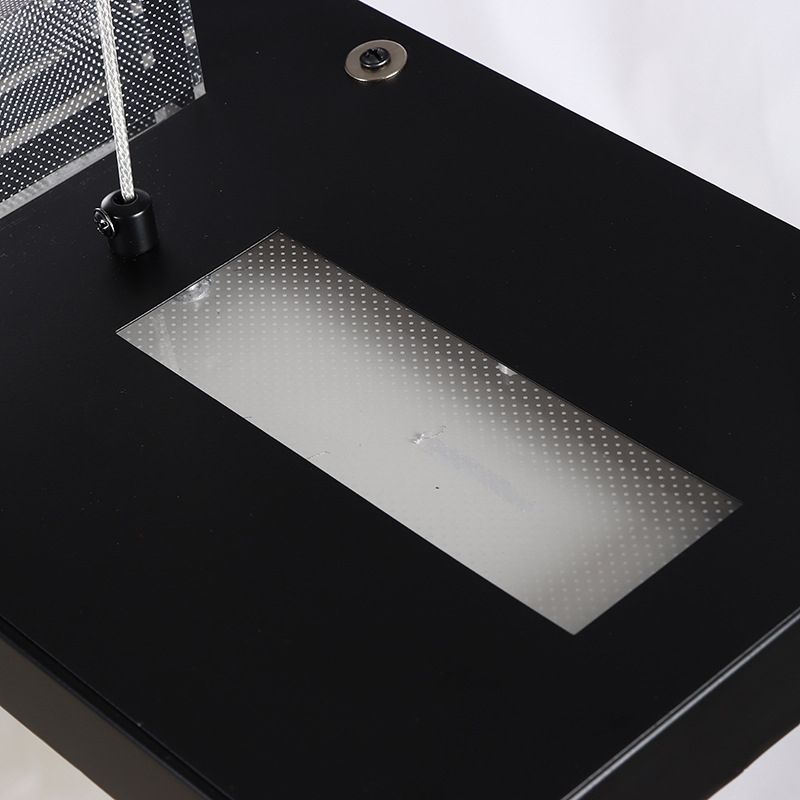 Rectangular LED Island Light Fixture Simplicity Acrylic Black Pendant Light for Dining Room