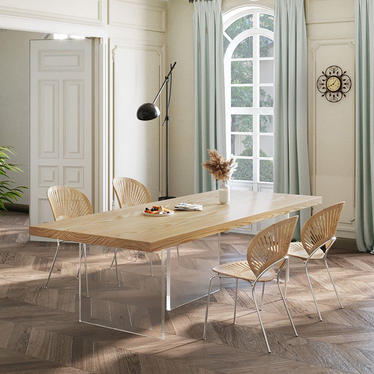 Pine Wood Dining Table Traditional Luxury Dining Table with 3 Legs