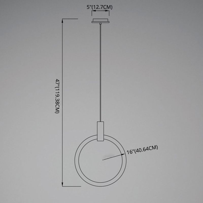 Luz de techo colgante de círculo acrílico estilo minimalista de madera LED de techo de madera Luz