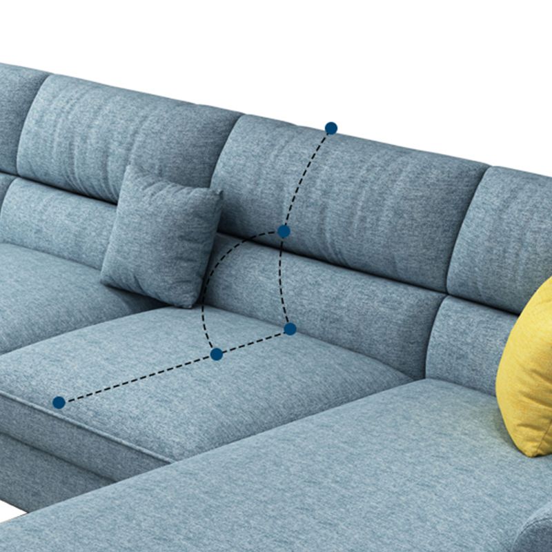 137,8 "l x 70,87" W x 37,4 "H Sezione di cuscini rimovibili in kaki/blu/grigio