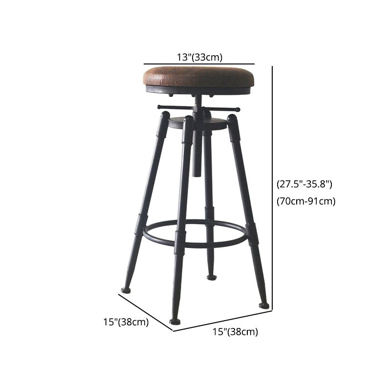 Taburete de bar de metal de estilo industrial con patas de hierro, taburete contrario para barra de cocina