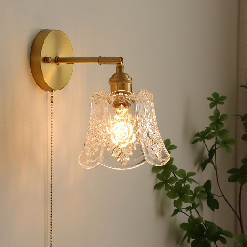 Lampada da parete geometrica in stile industriale vetro 1 a parete leggera illuminata