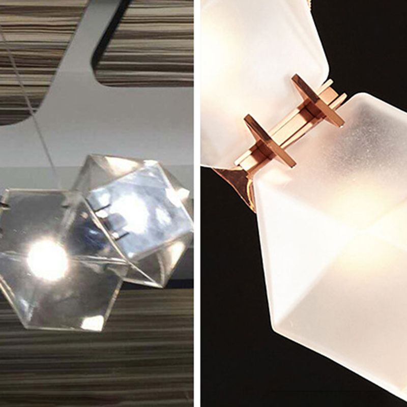 Post-modern DNA Structure Suspension Lamp Frosted Glass 8-Bulb Dinner Island Light in Gold