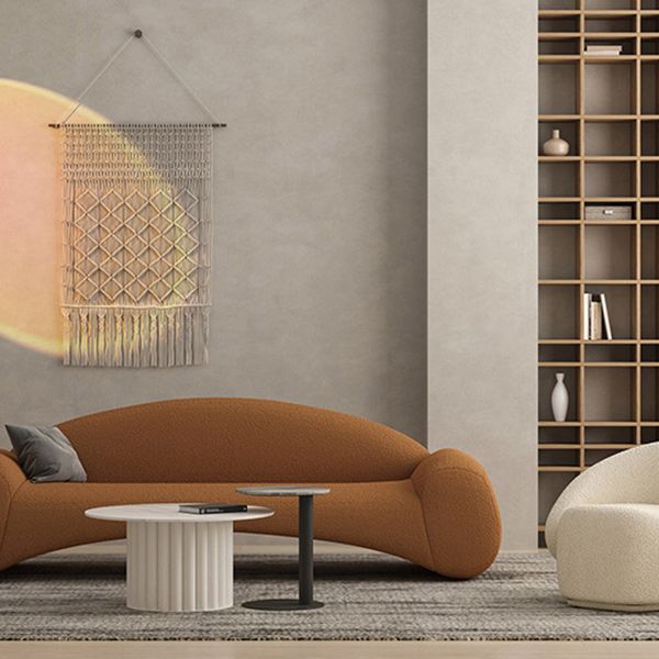 Contemporary Tight Back Sofa with Round Arm Couch Curved Settee Couch