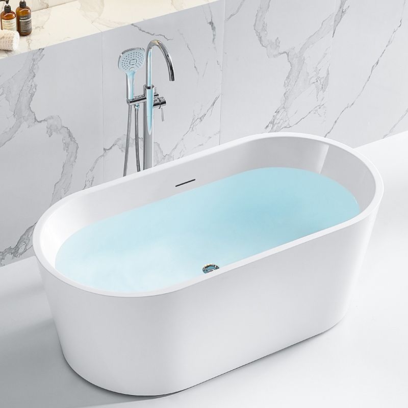Acrylic Soaking Bathtub Antique Finish Stand Alone Oval Bath Tub