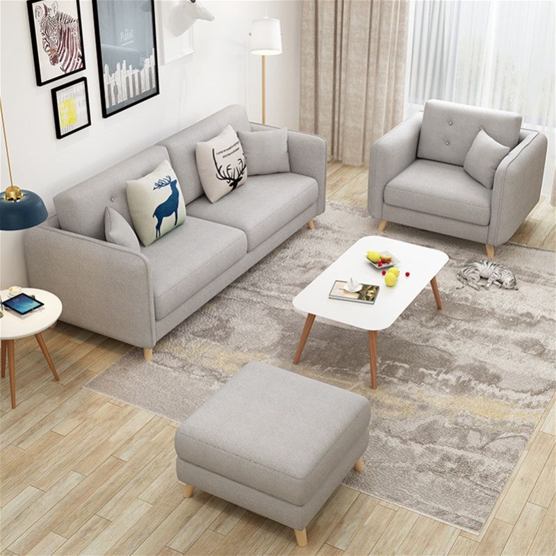 Tessuto grigio moderno/divano standard in pelle finta braccio quadrato di divano trapuntato