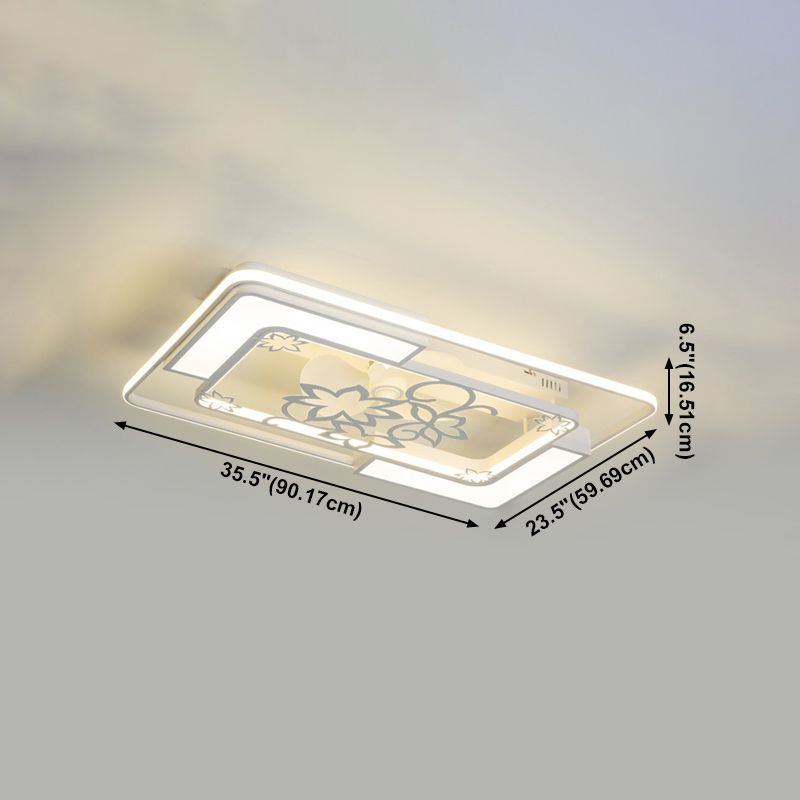 Moderne Deckenventilator Lampe Nordic Acryl Schlafzimmer Wohnzimmer Halbflush Mount Deckenleuchte