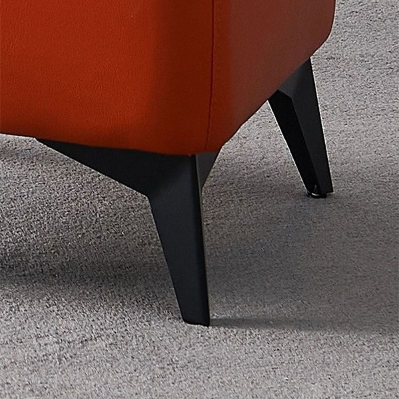 Contemporary Plain Pouf Ottoman Rectangle PU Leather Water Resistant Target Pouf