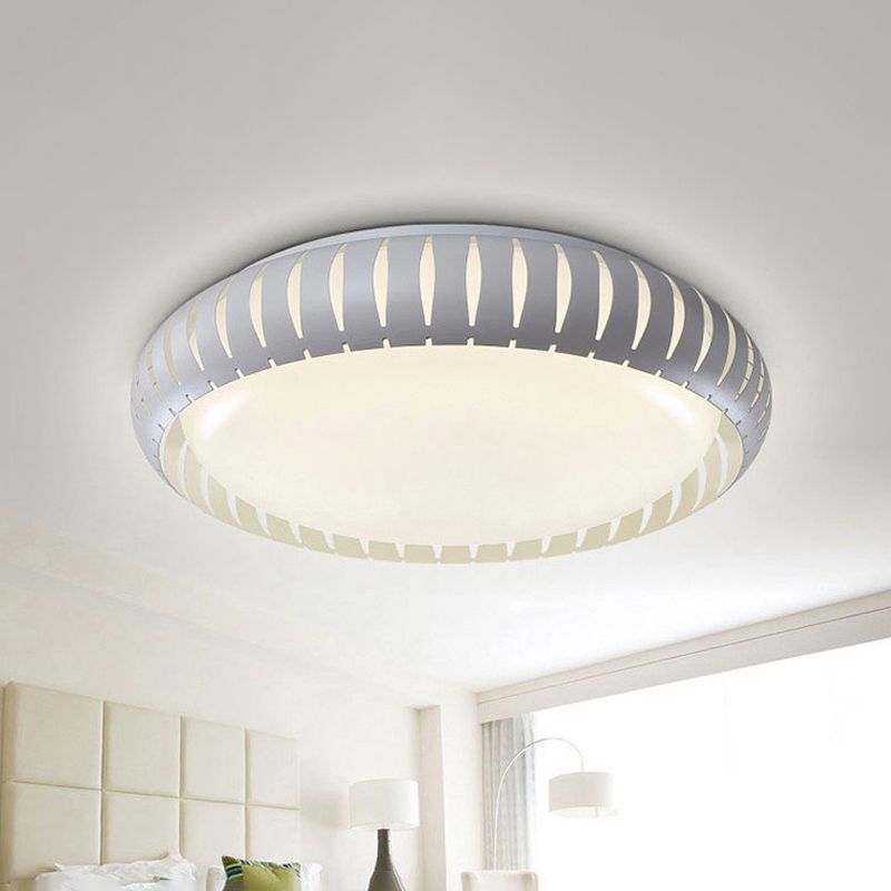 Metalen donut inbouwverlichting Hedendaags wit/zwart LED-inbouwarmatuur met uitgehold ontwerp in wit/warm/3 kleuren licht