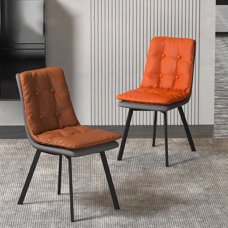 Imitación de cuero del estilo industrial que cena la silla sólida sin brazos de la parte posterior de las sillas