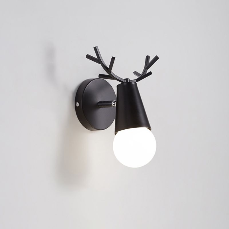 1 Light Metal Wall Sconce Light Simple Macaron Antler Wall Mount Lamp Fixture for Boy Girl Bedroom