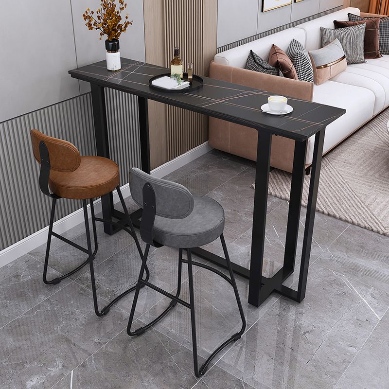 Modern Stone Bar Table Set 1/2/3 Pieces Rectangle Pub Dining Set