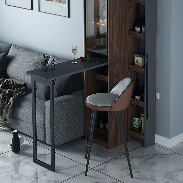 Modern Rectangle Wood Counter Table 2 Pieces Collapsible Bar Table Set for Living Room