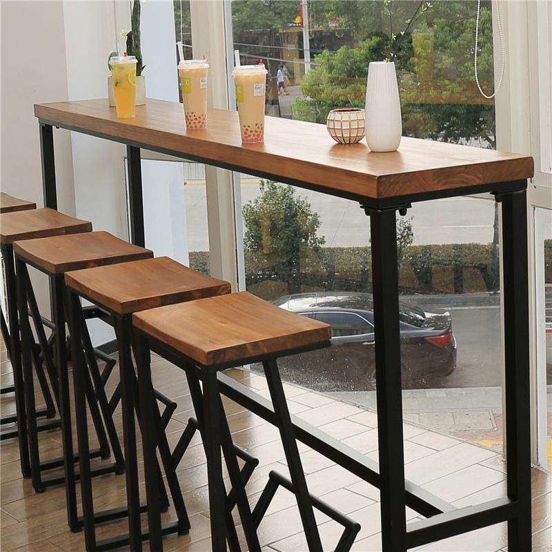 Contemporary Solid Wood Pub Set 1/6 Pieces Rectangle Bar Height Bar Set