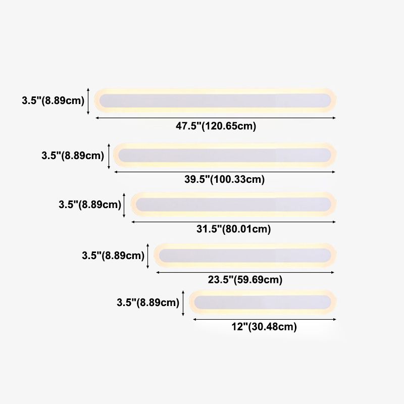 1 Light Linear Wall Mount Light Fixture Modern Wall Lamp Metal Wall Sconces