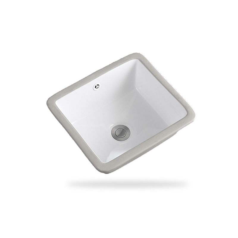 Traditional Undermount Vanity Sink Round Porcelain with Overflow Basin Sink