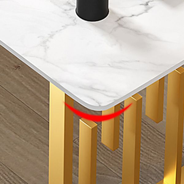 Traditional Luxury Dining Table Metal Double Pedestal Rectangle Counter Dining Table
