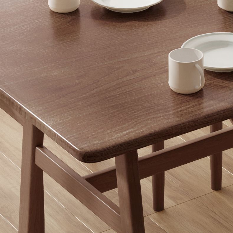 Modern massief houten standaard eetgelegenheidset rechthoekige vorm keuken eetgelegenheid met 4 poten tafel
