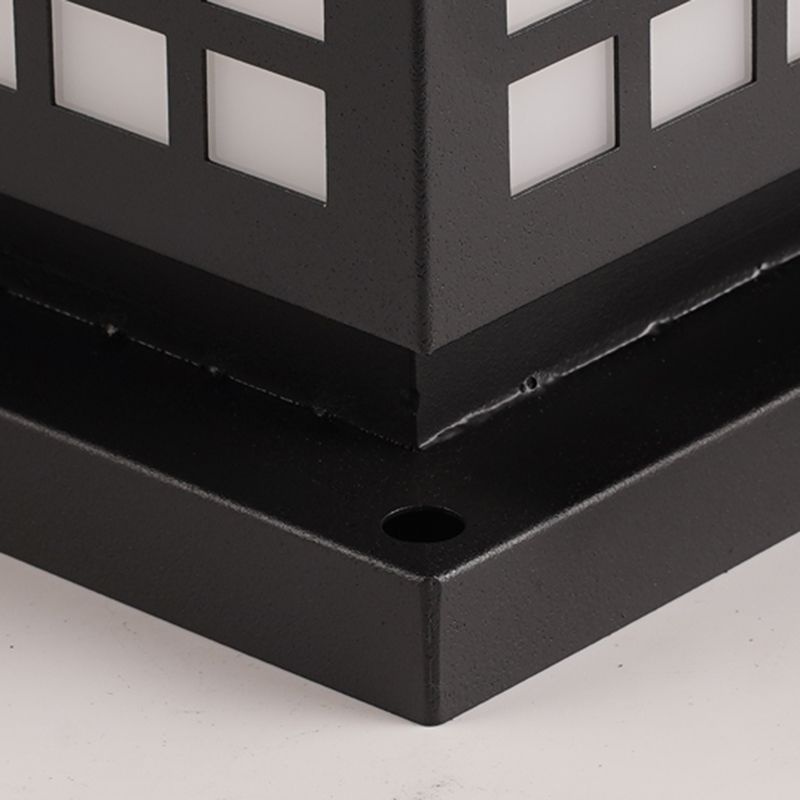 Modern Black Solar Pillar Lamp Waterproof Outdoor Light for Garden