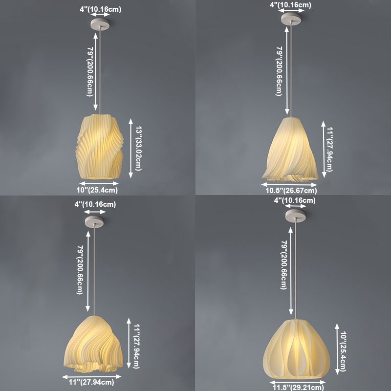 Pendante intérieure minimaliste, Éclairage de pendentif à 1 lumière en acrylique blanc