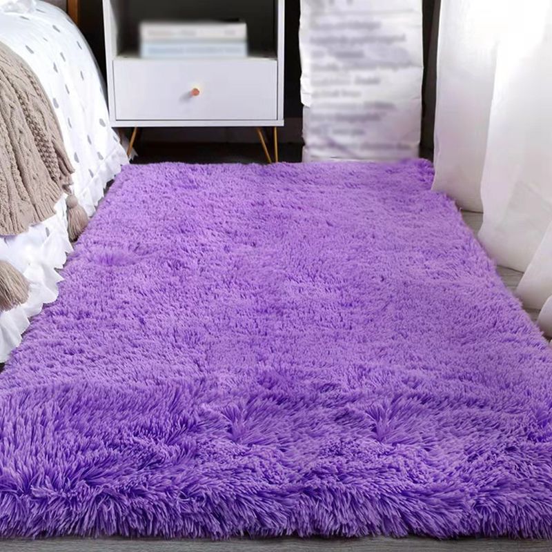 Minimalistischer Rugwaschableer Teppich -Polyester -Teppichfleckfärbung widerstandsvoller Schagteppich für Bett