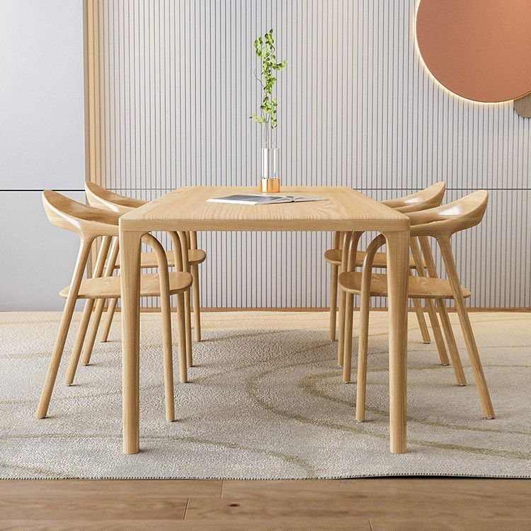 Modern Rectangle Wood Dining Table 1/5/6/7 Pieces Dining Set for Dining Room