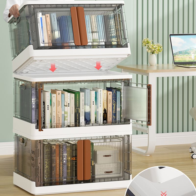 Urban Plastic/Acrylic Shelf Bookcase Folding Bookshelf with Doors
