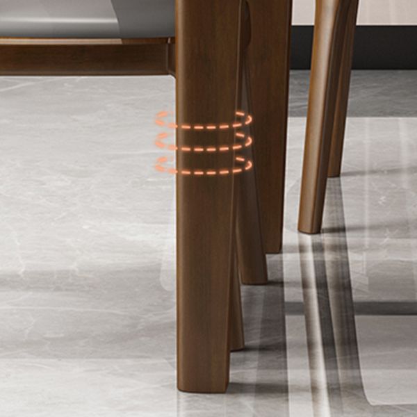 Modern Stone Foldable Dining Table Rubber Wood Base for Dining Room