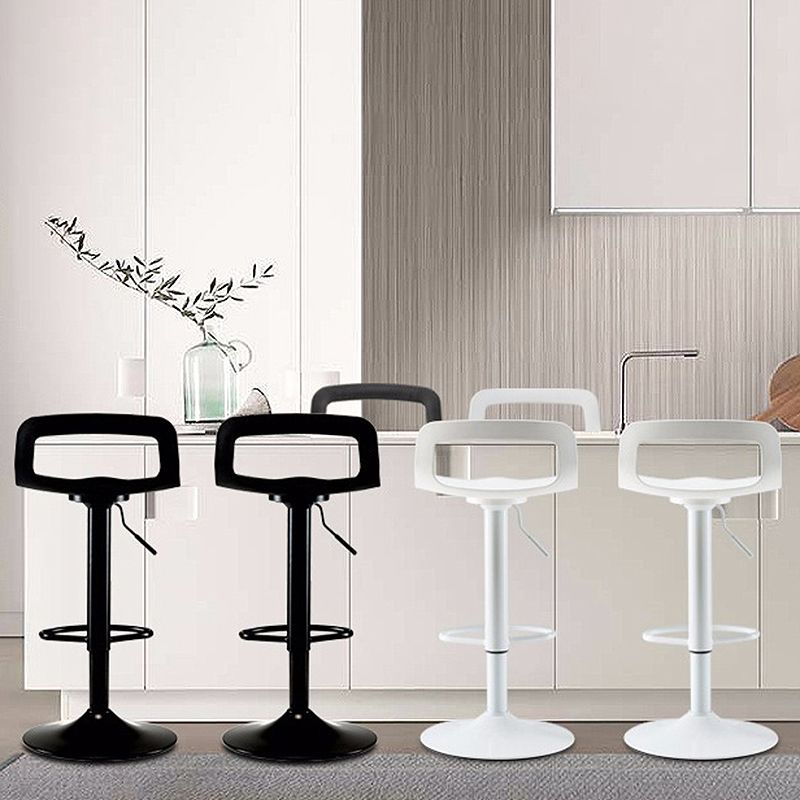 Modern Adjustable Swivel Bar Stool Low Back Plastic Bar and Counter Stool