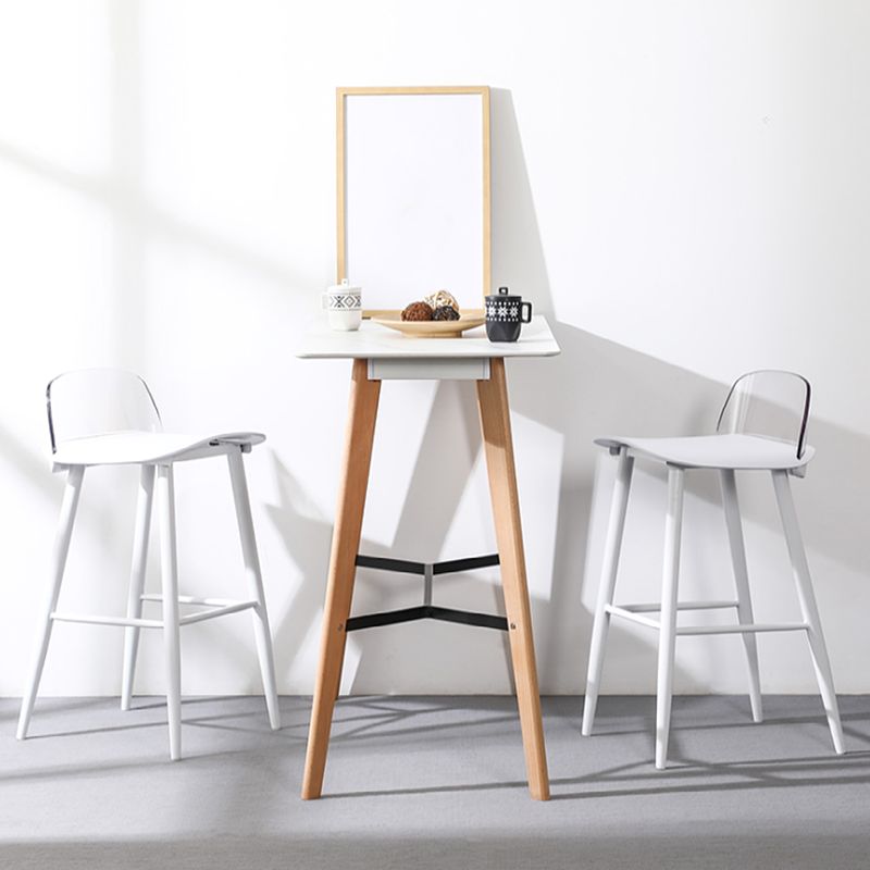 Scandinavian Style Acrylic Bar stool with Square Seat Counter Stool for Kitchen Bar