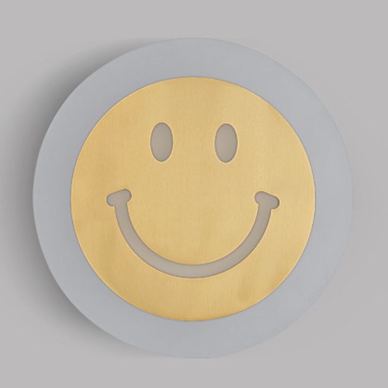 Metal Round Wall Lights Modern 1-Light Wall Light Fixture in Gold