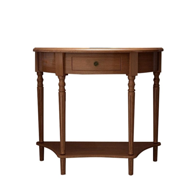 Storage Solid Wood Console Table Half Moon Mid-Century Modern Console