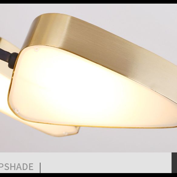 Moderno lampada lampadario triangolare in metallo soggiorno lampadario a pendente a led in oro