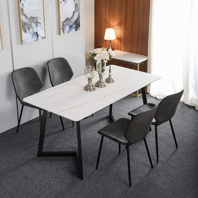 Modern Style Rectangle Dining Table Stone Dining Room Collection for Indoor