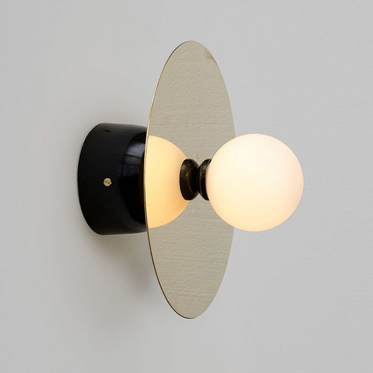 Modern Style Sphere Wall Light Sconces Glass 1 Light Wall Lighting Ideas in Gold