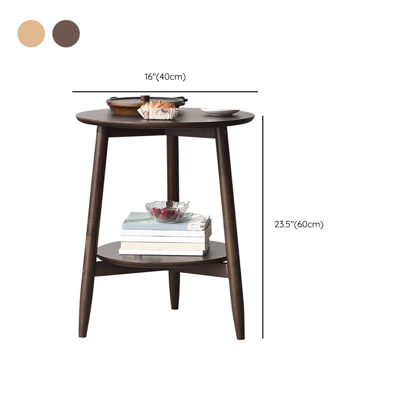 Modernistic Corner Table with Storage Round Double Tier Living Room End Table