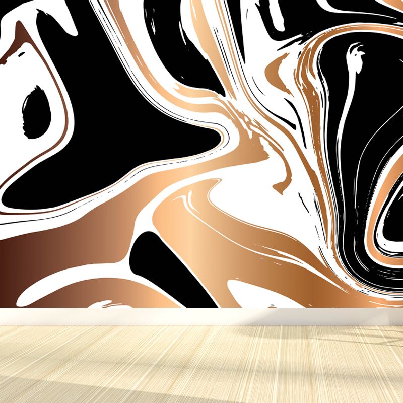 Illustration Waves Print Mural Wallpaper Large Wall Covering for Living Room, Custom Made